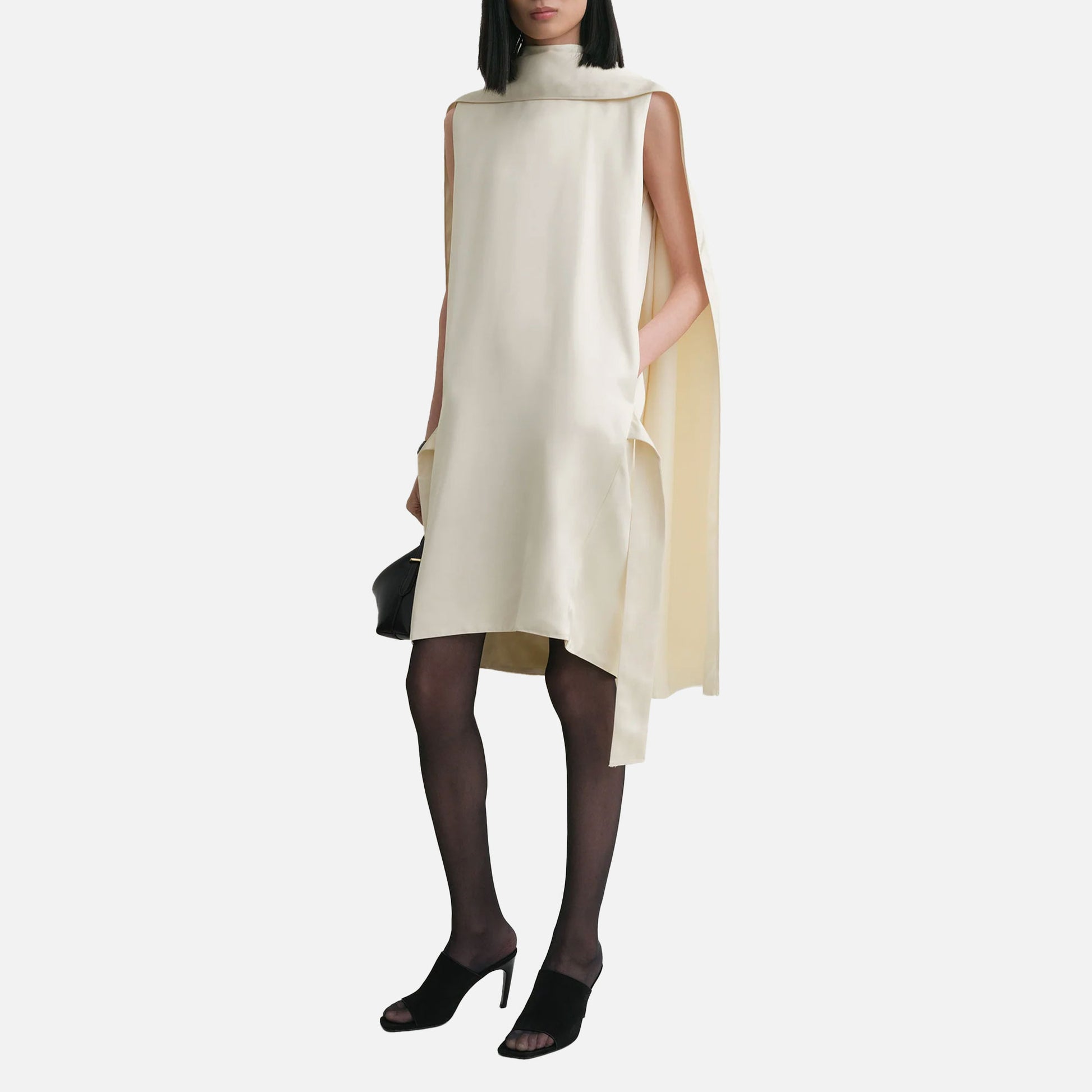 Cocoon Scarf Dress Ecru