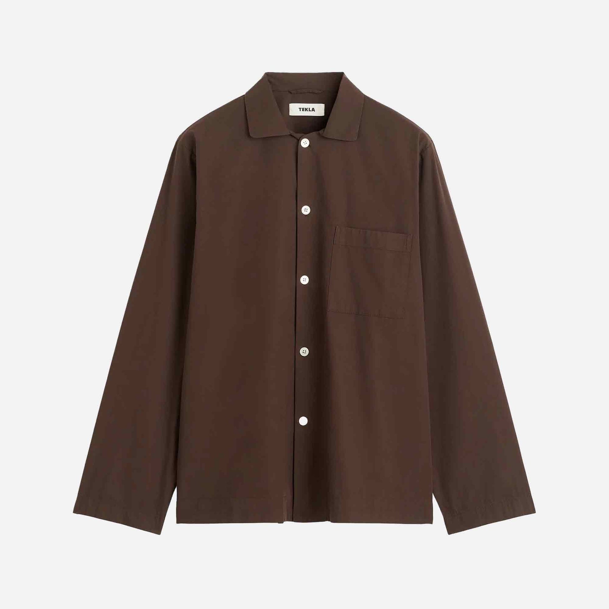 Poplin Long-Sleeved Shirt Coffee