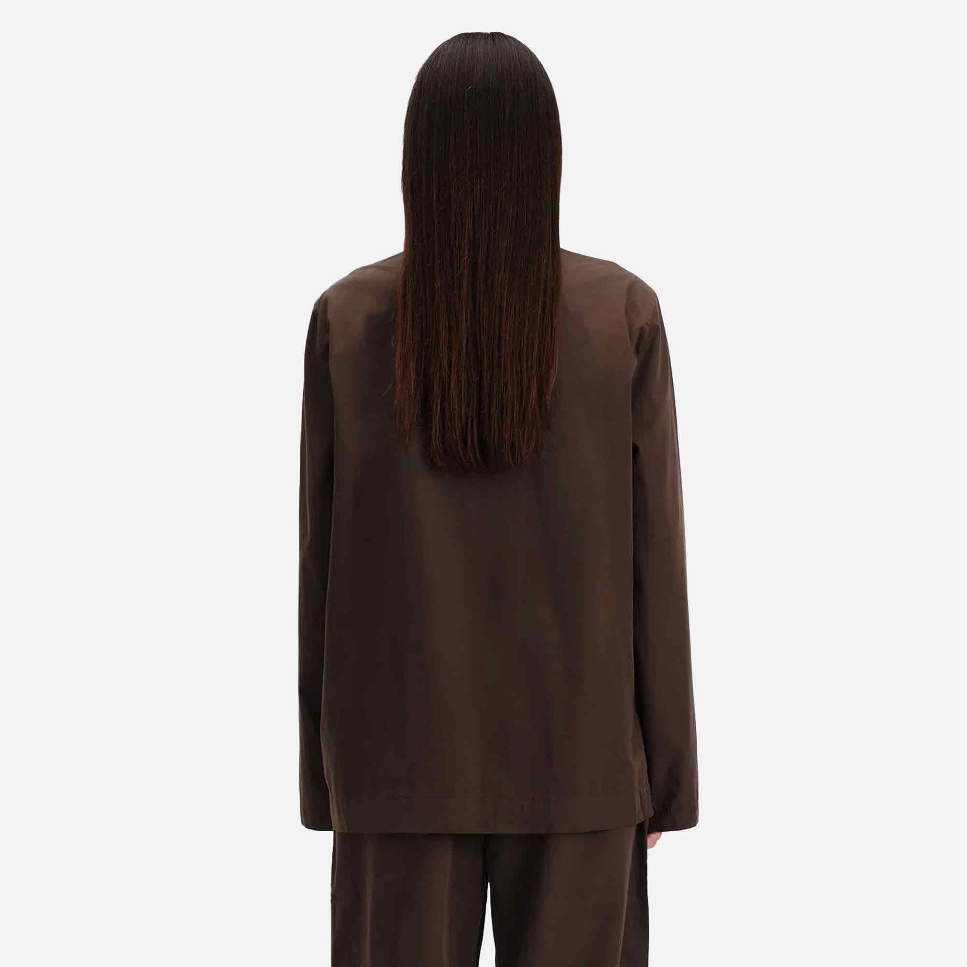 Poplin Long-Sleeved Shirt Coffee