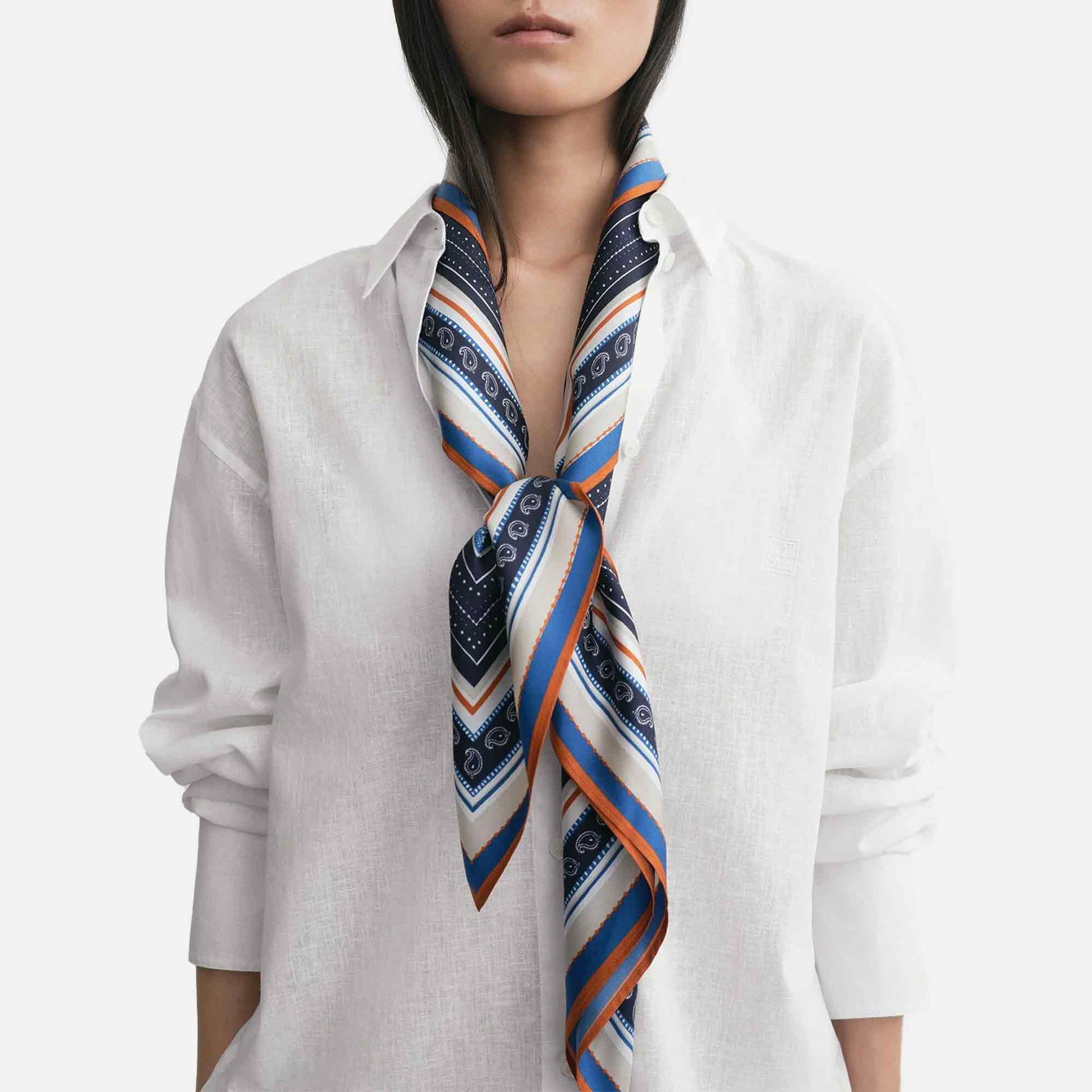 Collector Scarf Ecru/Navy