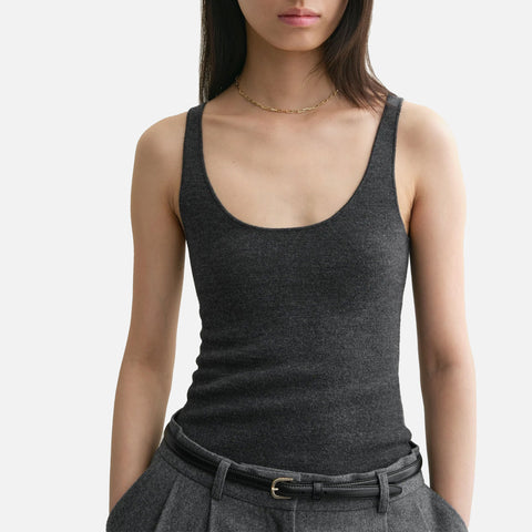 Compact Knit Tank Grey Melange