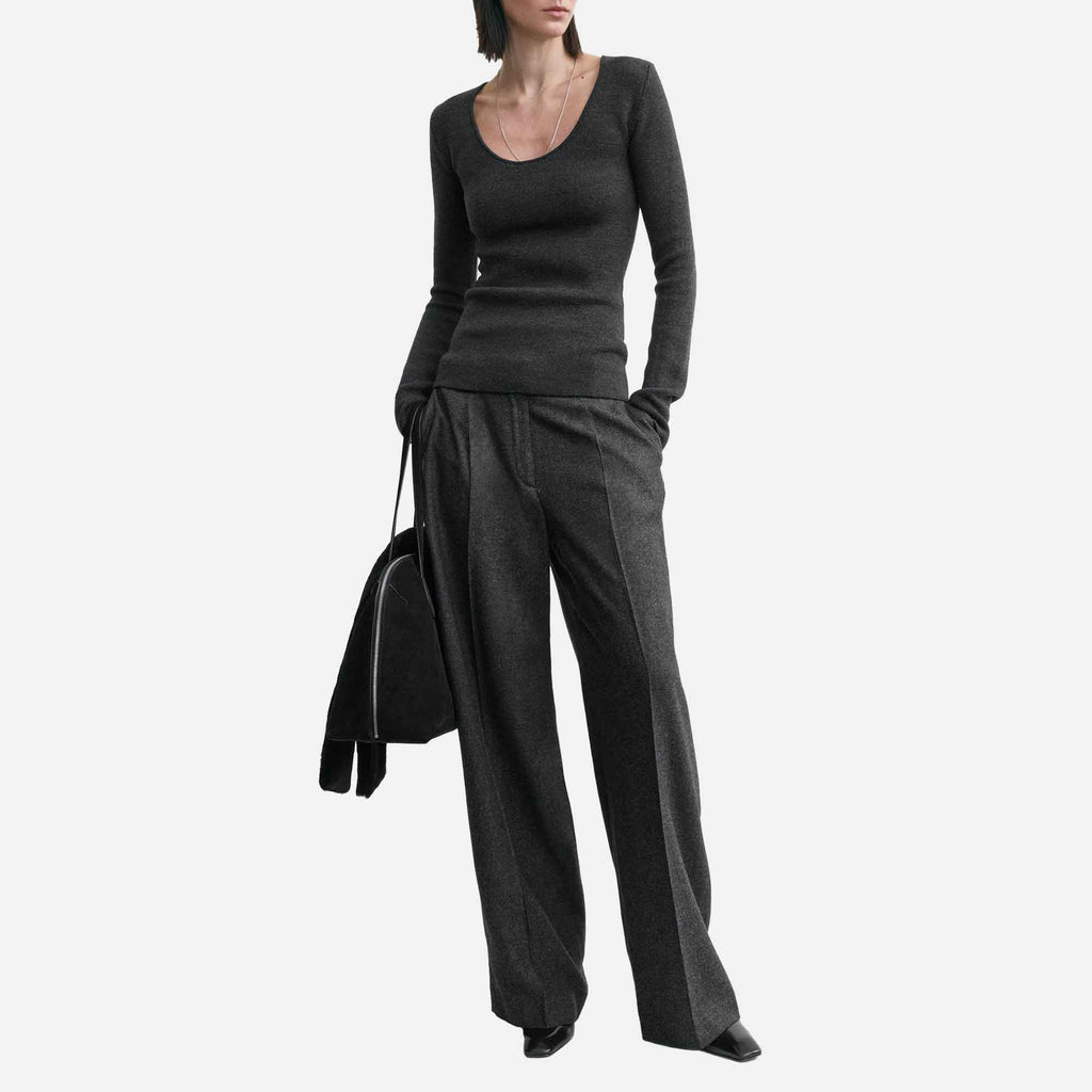 Compact Knit Top Charcoal