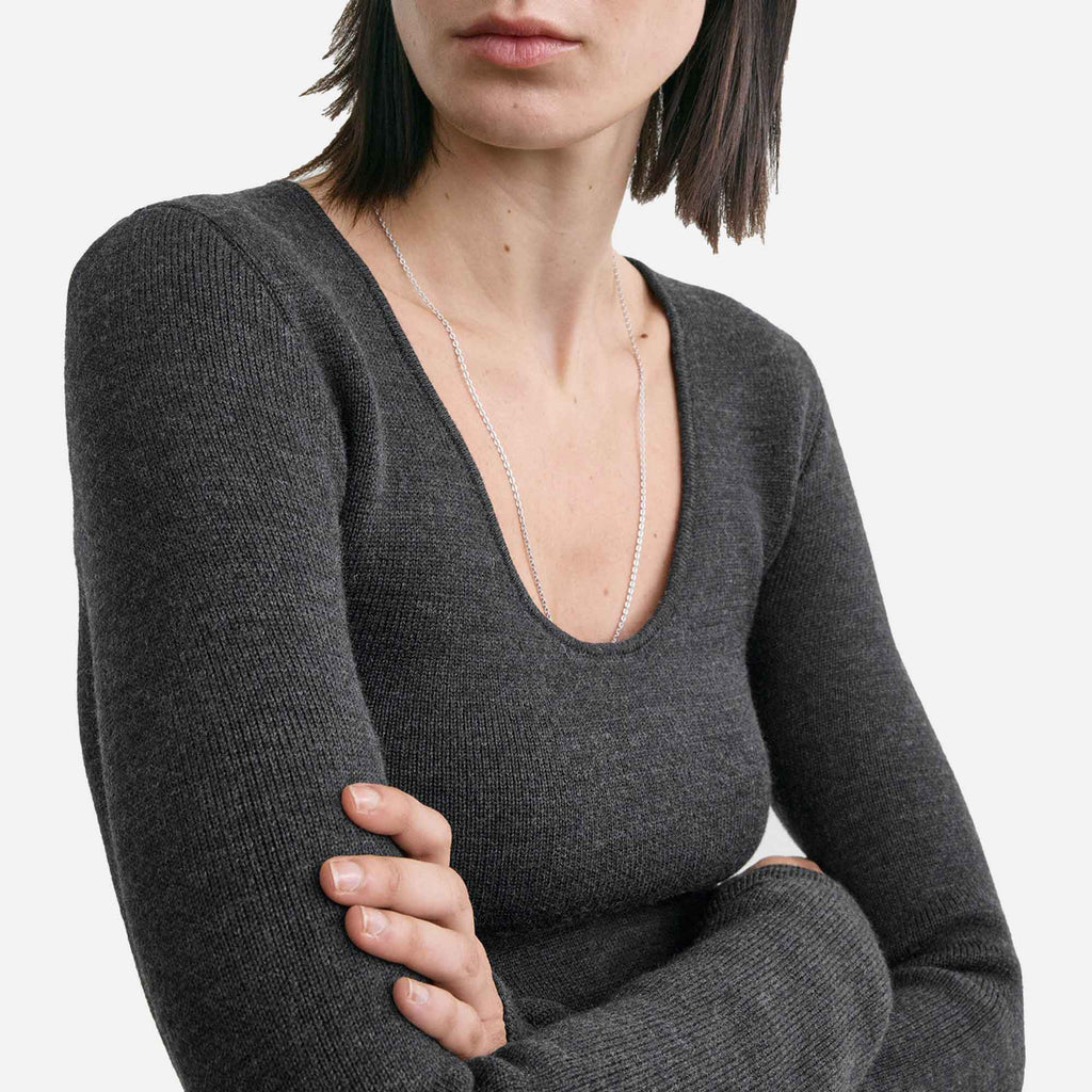 Compact Knit Top Charcoal