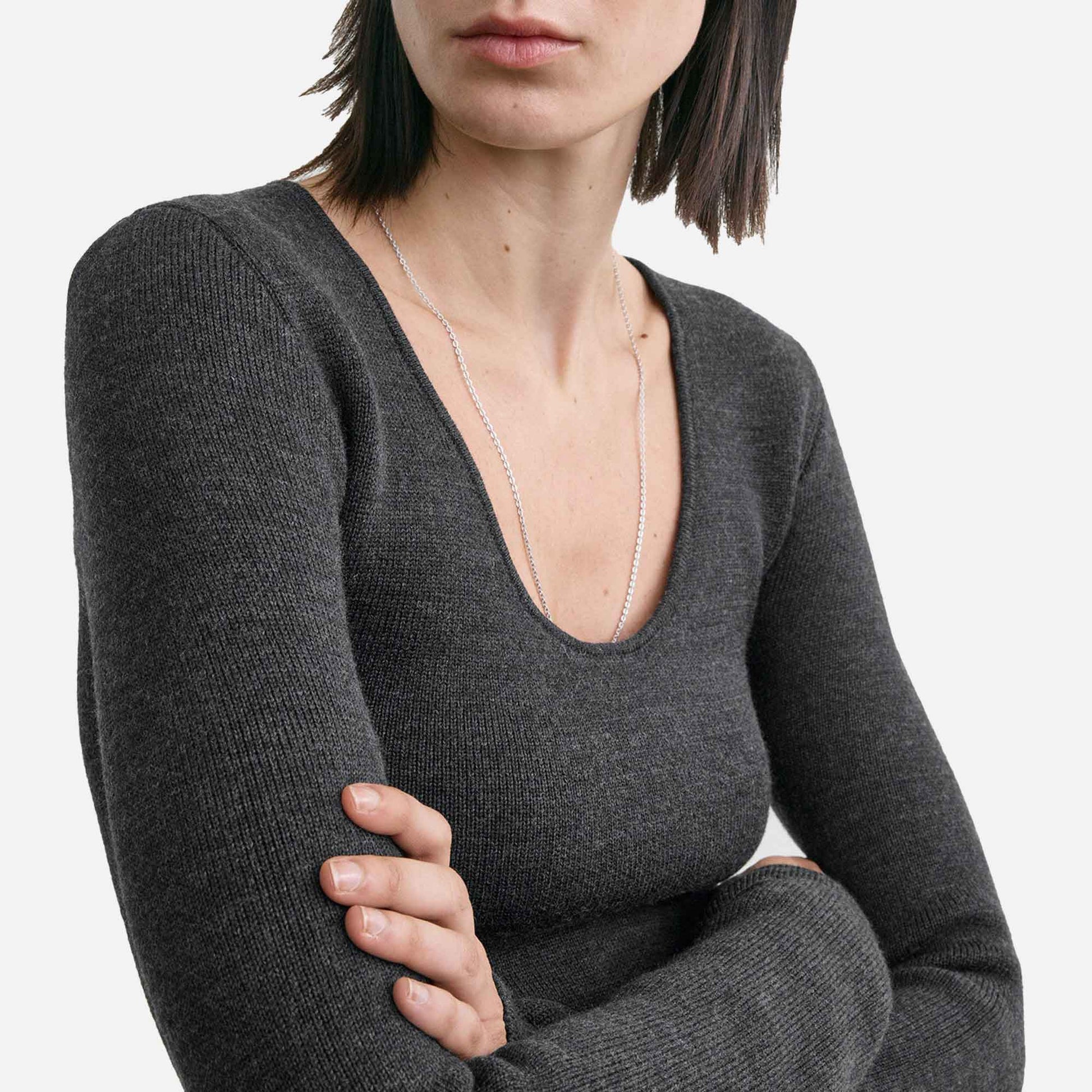Compact Knit Top Charcoal