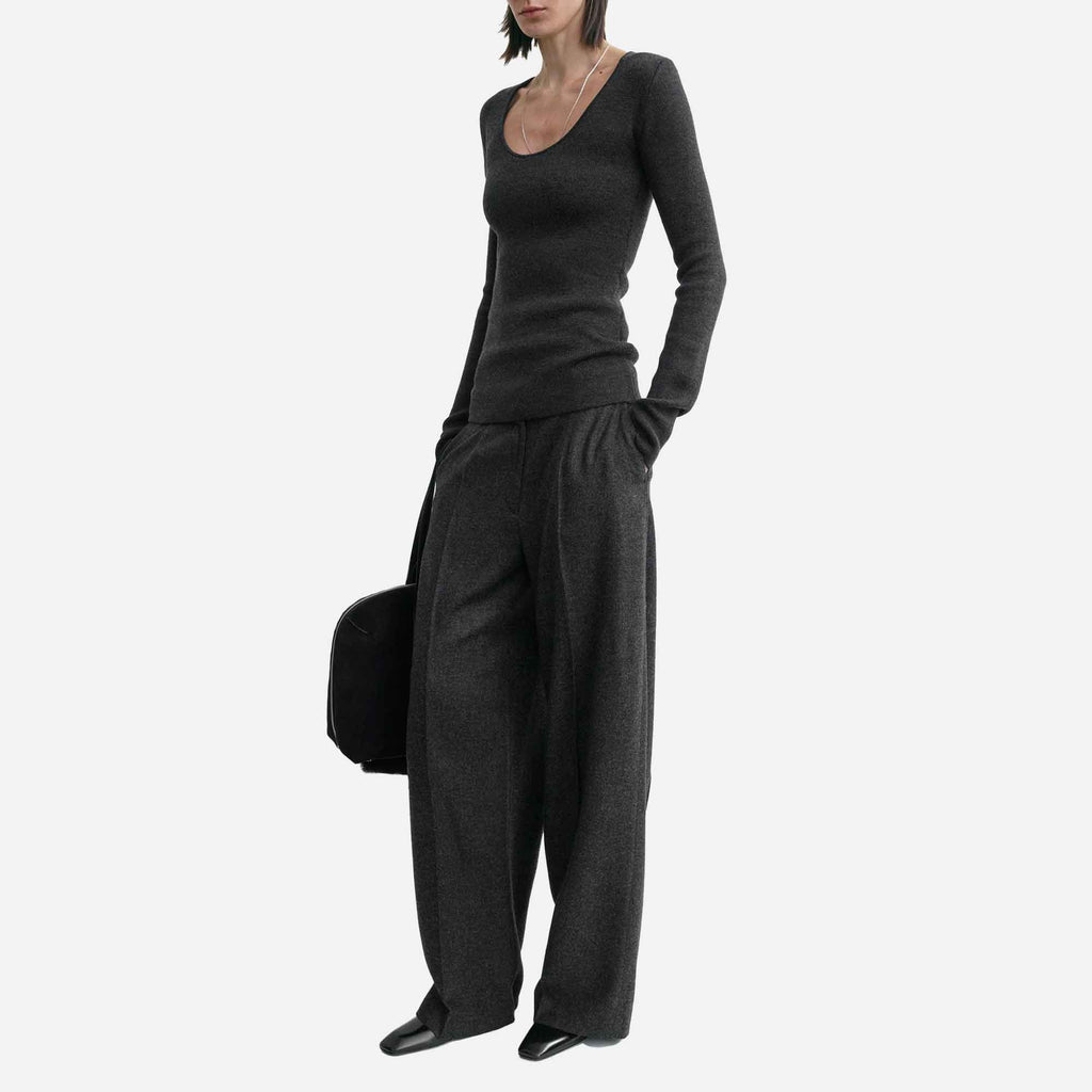 Compact Knit Top Charcoal