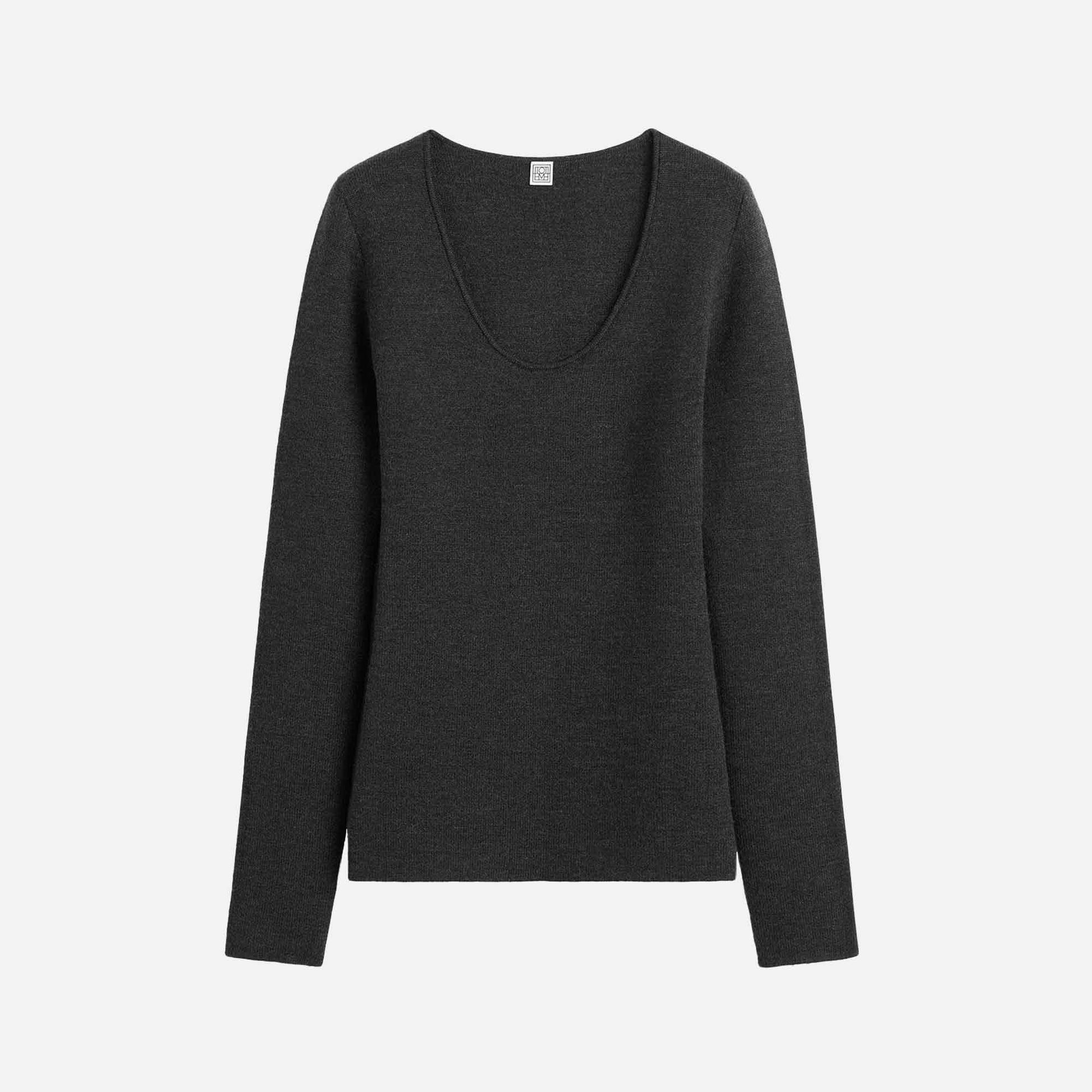 Compact Knit Top Charcoal