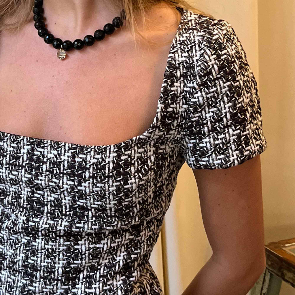 Corset Top Burgundy Checked