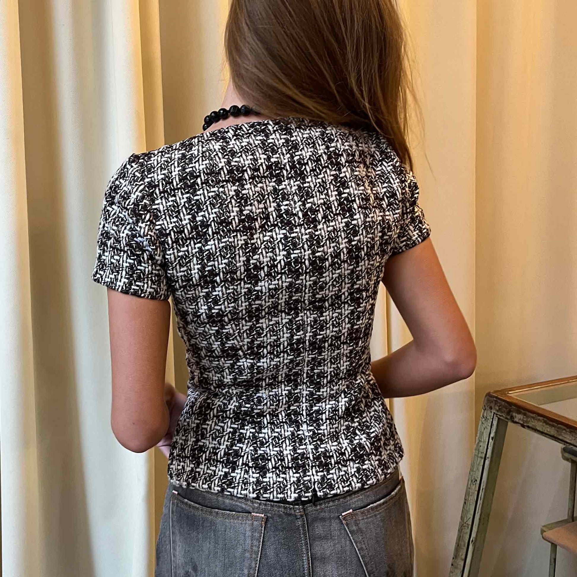 Corset Top Burgundy Checked