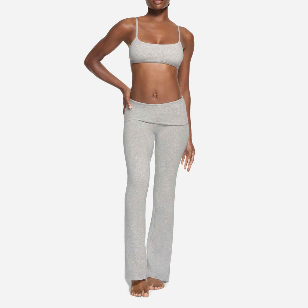 Cotton Jersey Foldover Pant Light Heather Grey