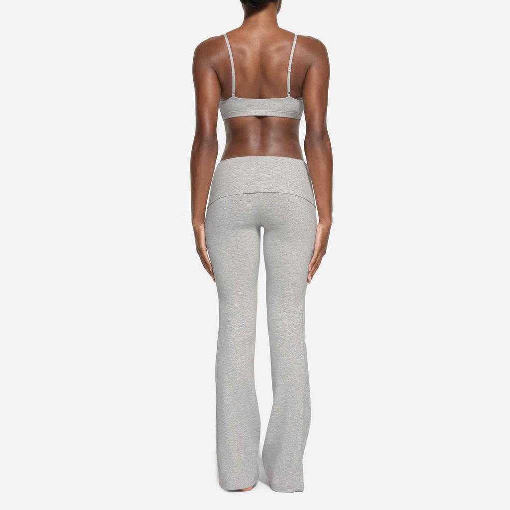 Cotton Jersey Foldover Pant Light Heather Grey