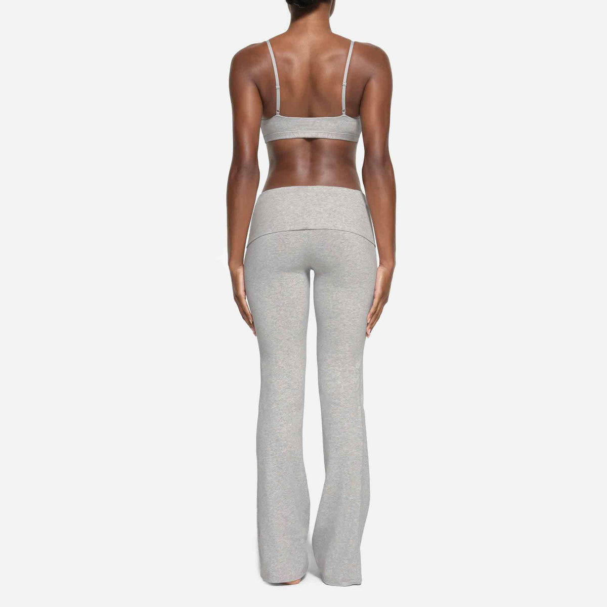 Cotton Jersey Foldover Pant Light Heather Grey