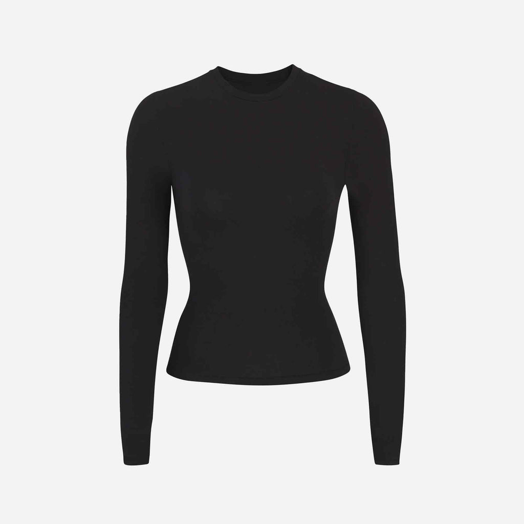 Cotton Jersey Long Sleeve T-Shirt Soot