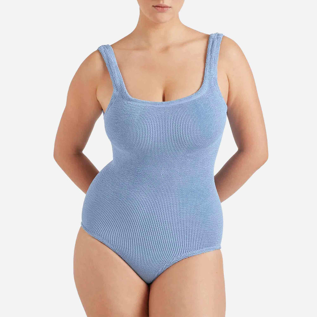 Coverage Square Neck Swimsuit Cornflower
