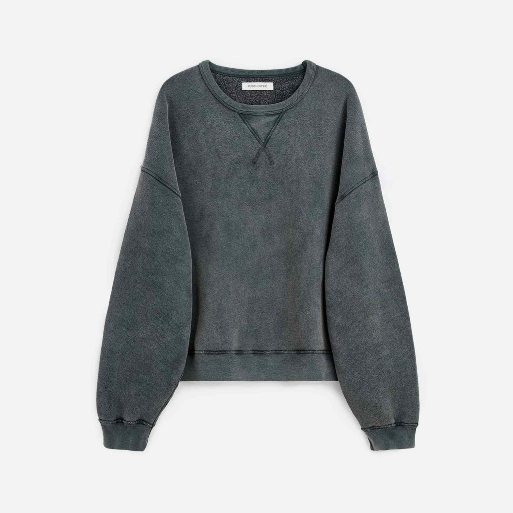 Crew Sweat Antracite Washed