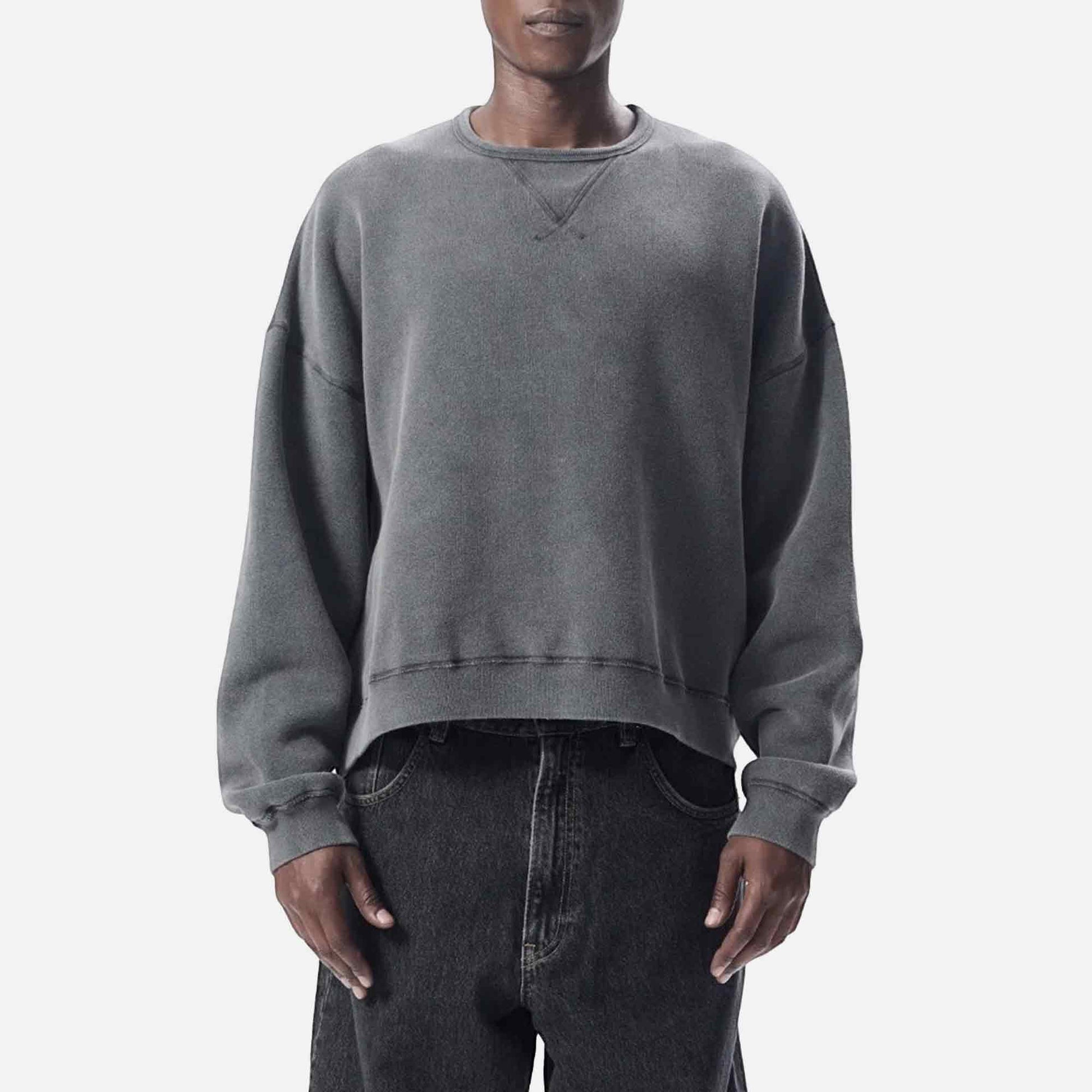Crew Sweat Antracite Washed