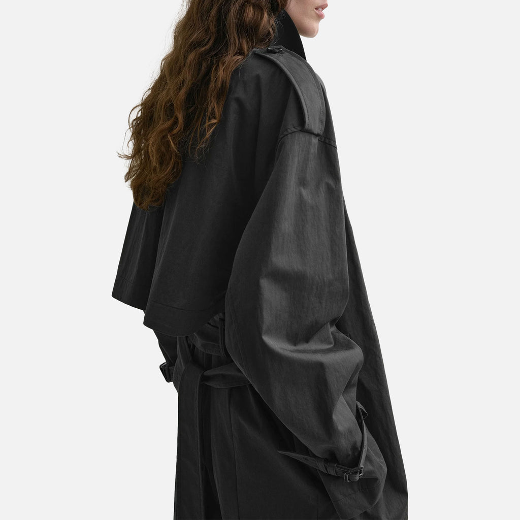 Crisp Summer Trench Washed Black