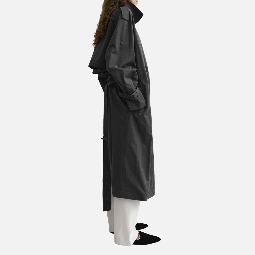 Crisp Summer Trench Washed Black