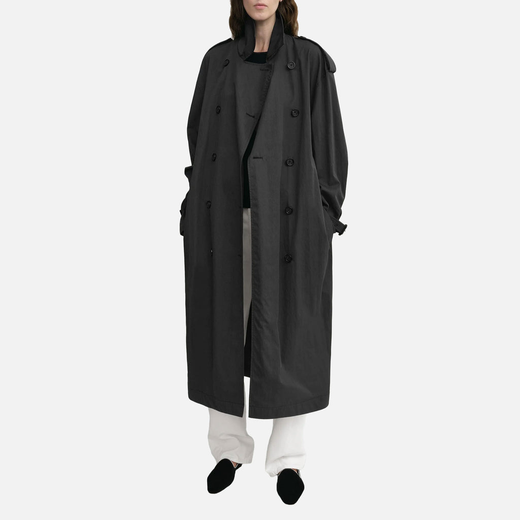 Crisp Summer Trench Washed Black