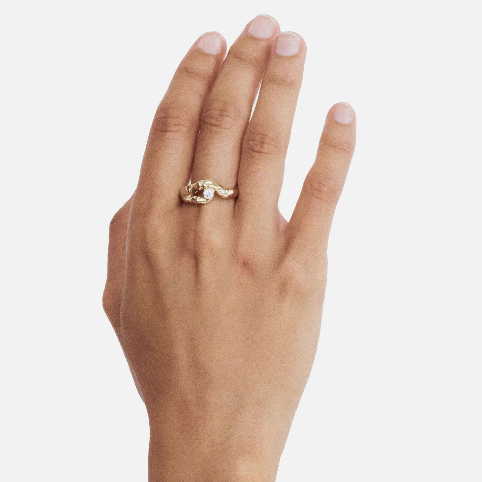 Curve Double Diamond Ring