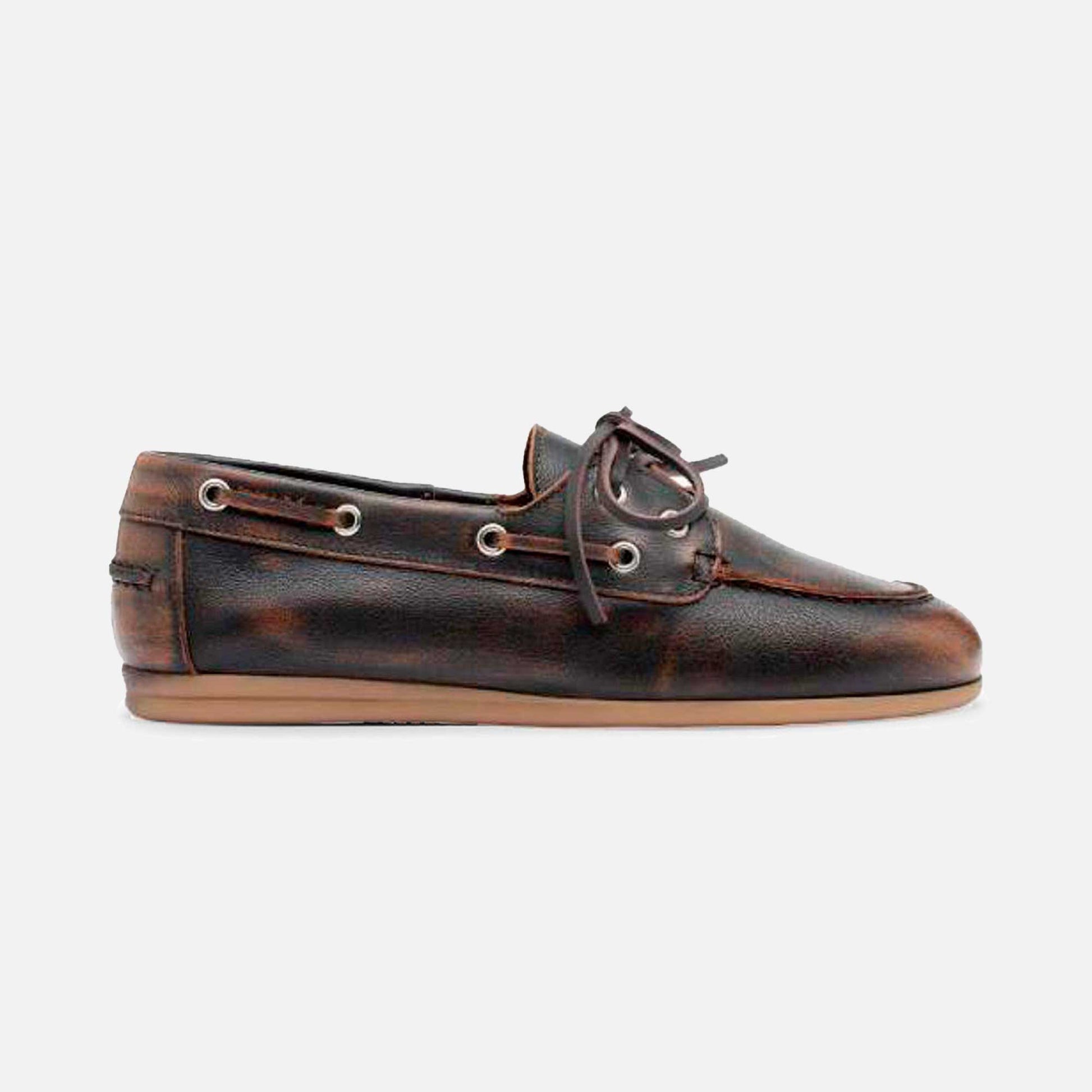 Daisy Boat Shoe Brown Vintage Leather