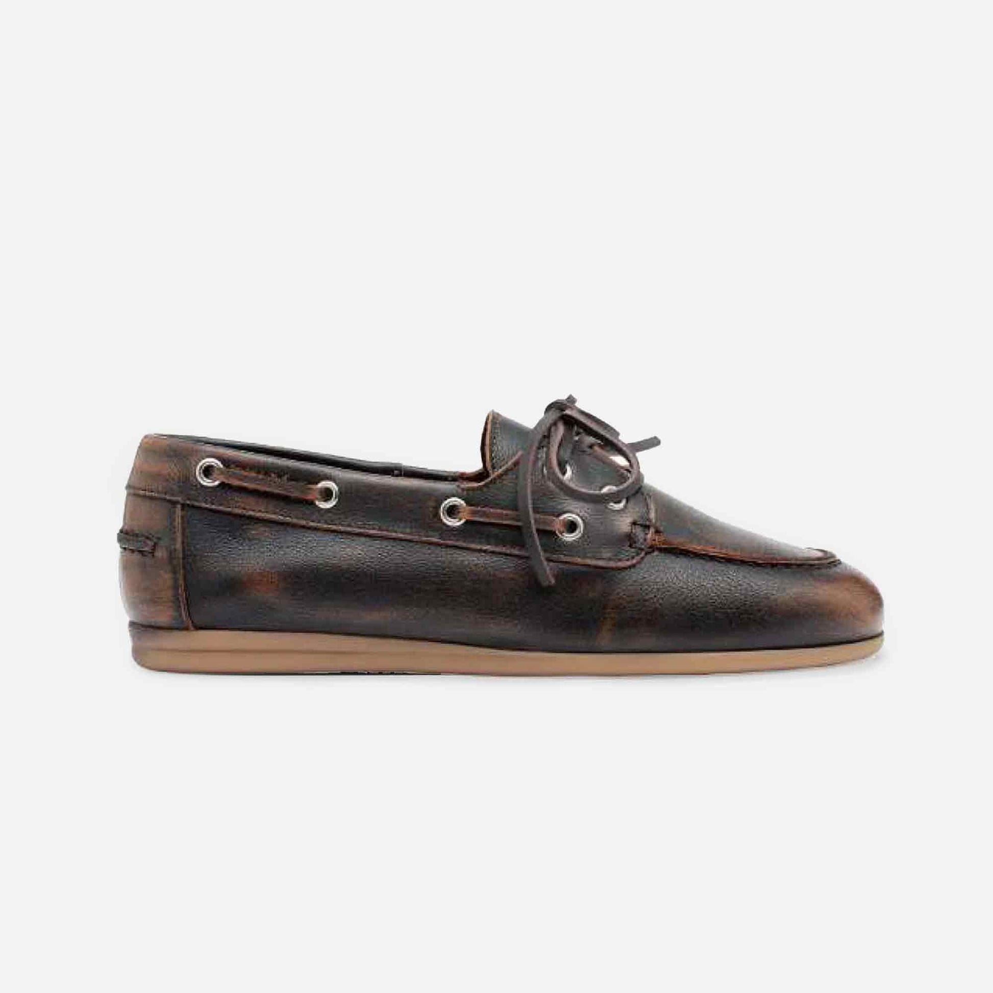 Daisy Boat Shoe Brown Vintage Leather