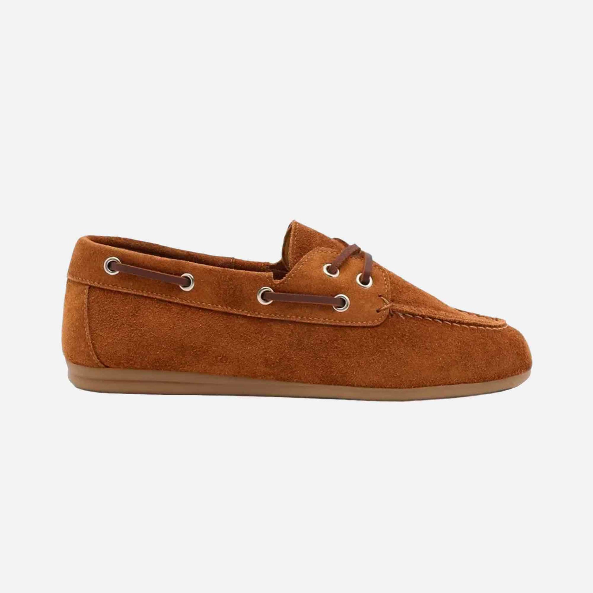 Daisy Boat Shoe Cognac Suede