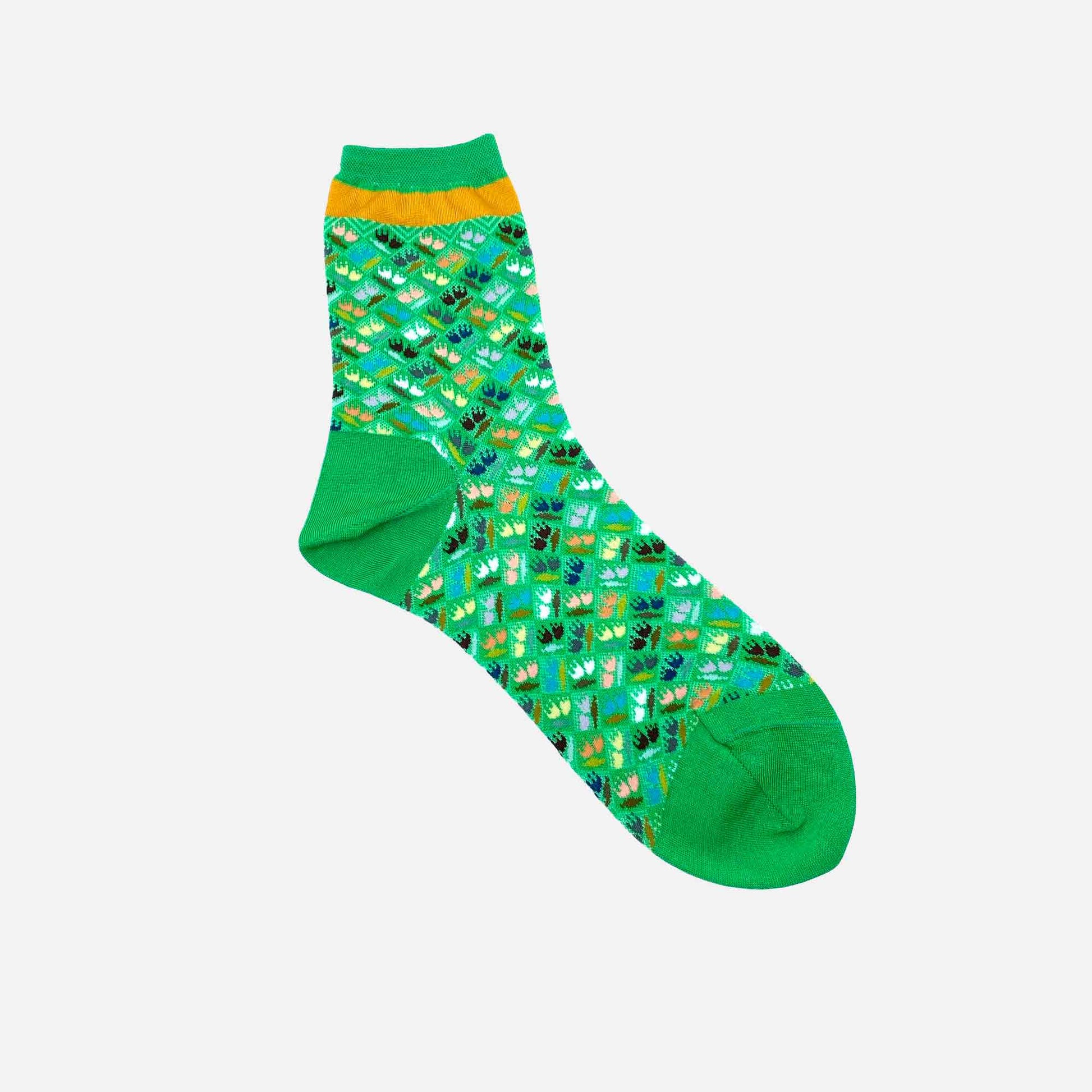 Dancing Tulips Socks Green
