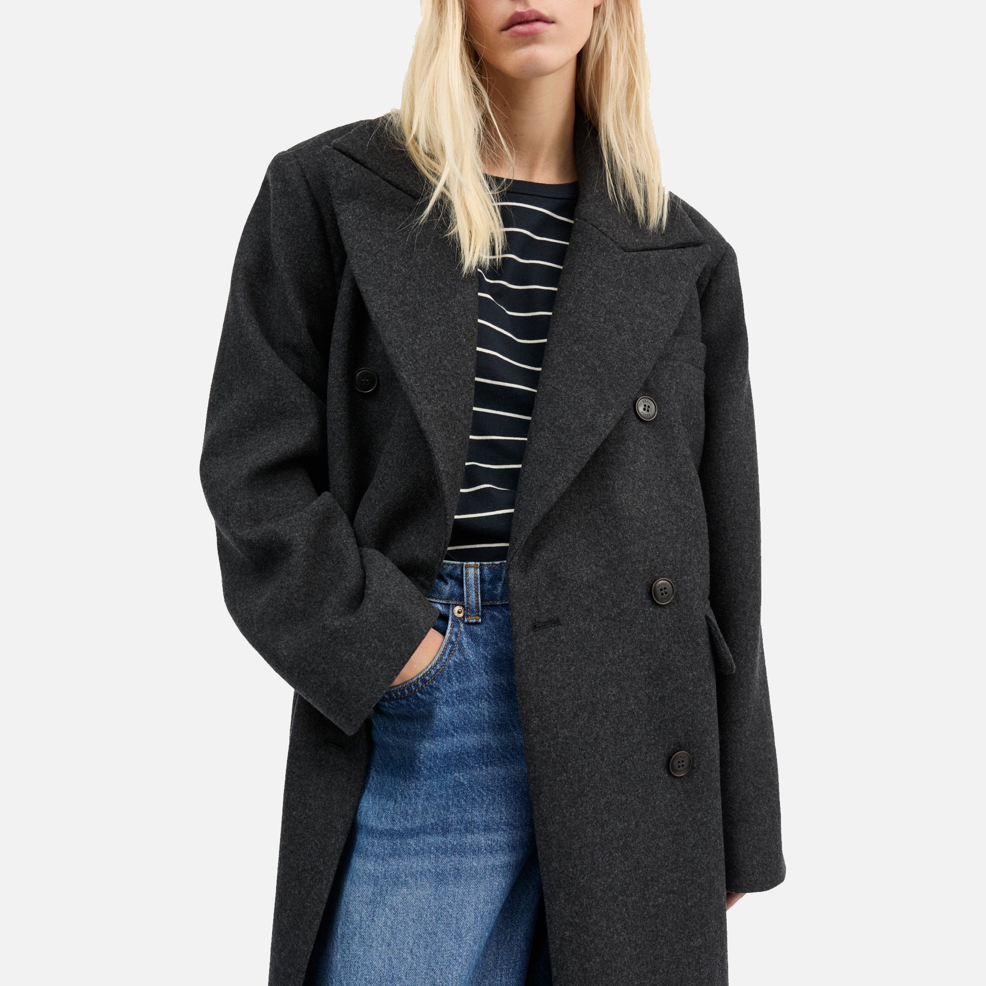 David Coat Dark Grey Melange