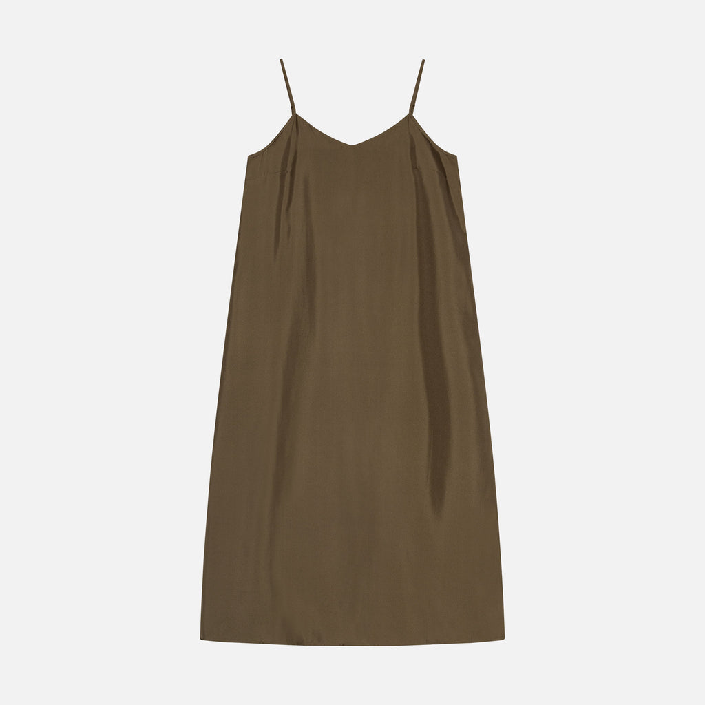 Dean Silk Dress Stone Grey