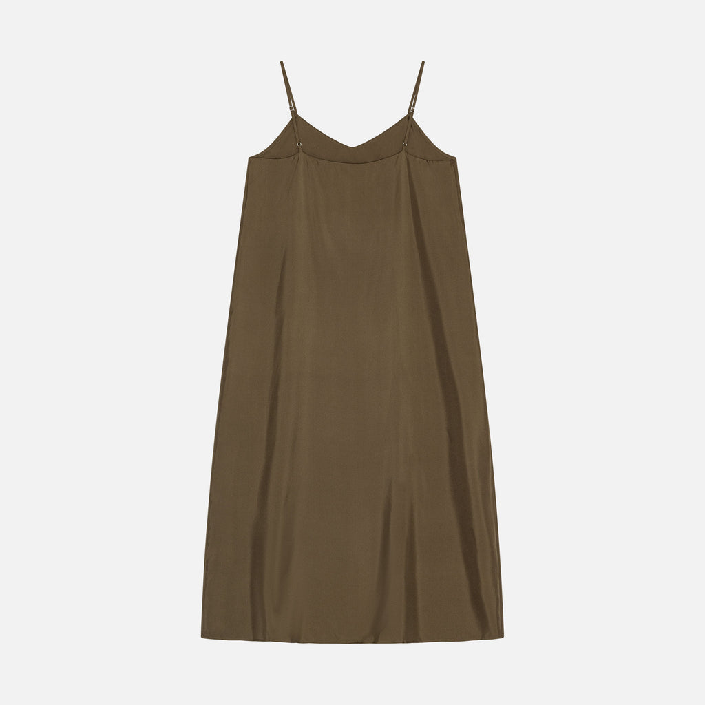 Dean Silk Dress Stone Grey