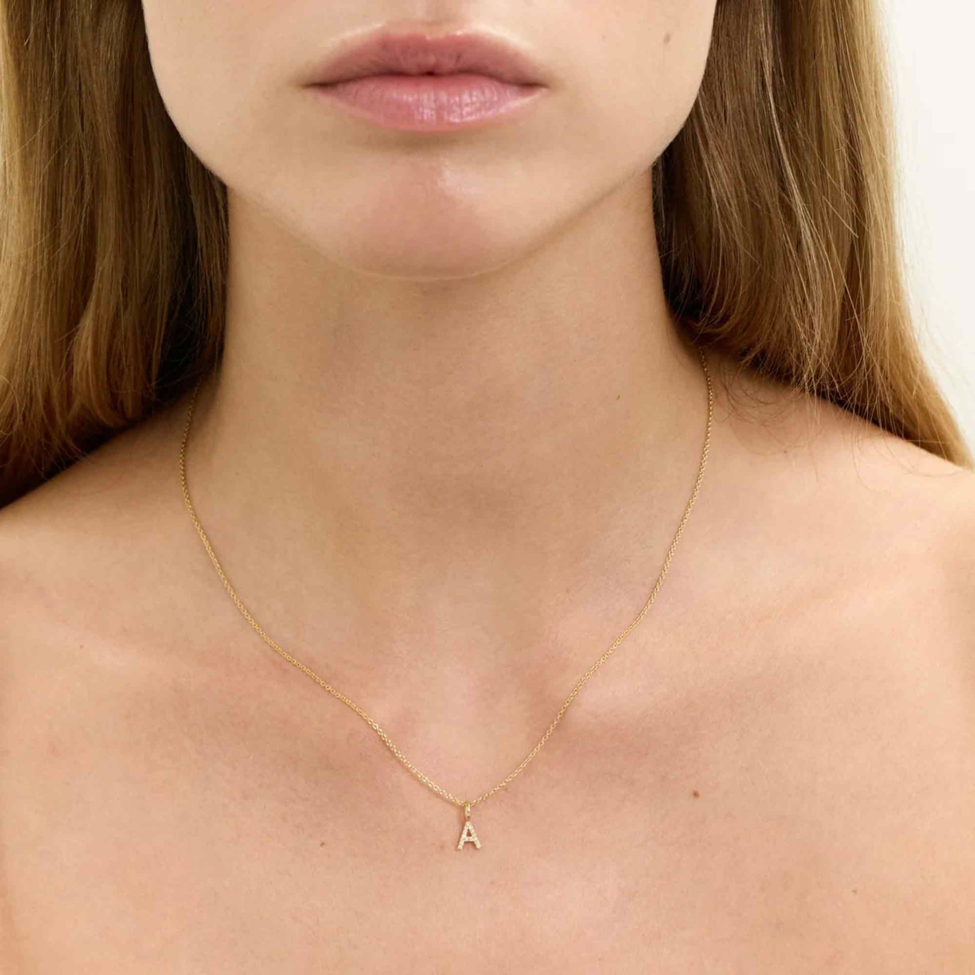 Diamond Letter A With Chain