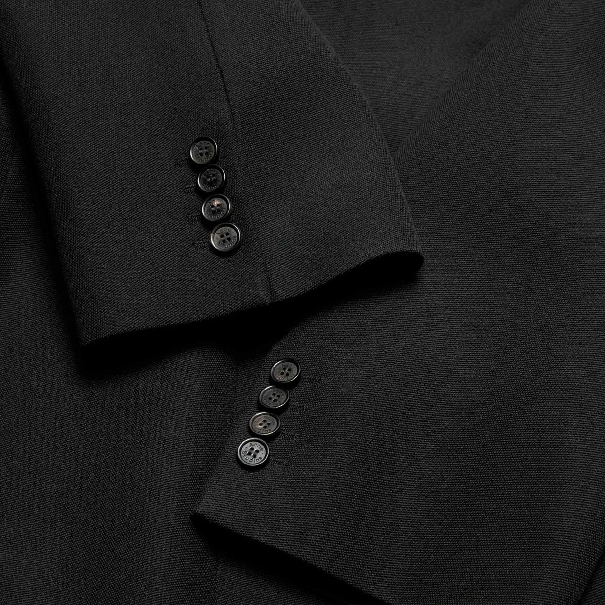 Double-Breasted Wool Coat Black