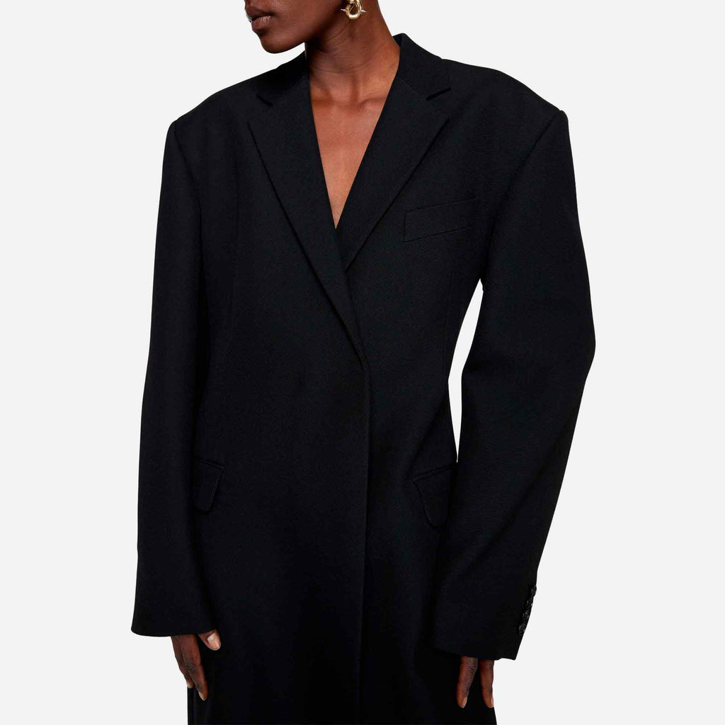 Double-Breasted Wool Coat Black