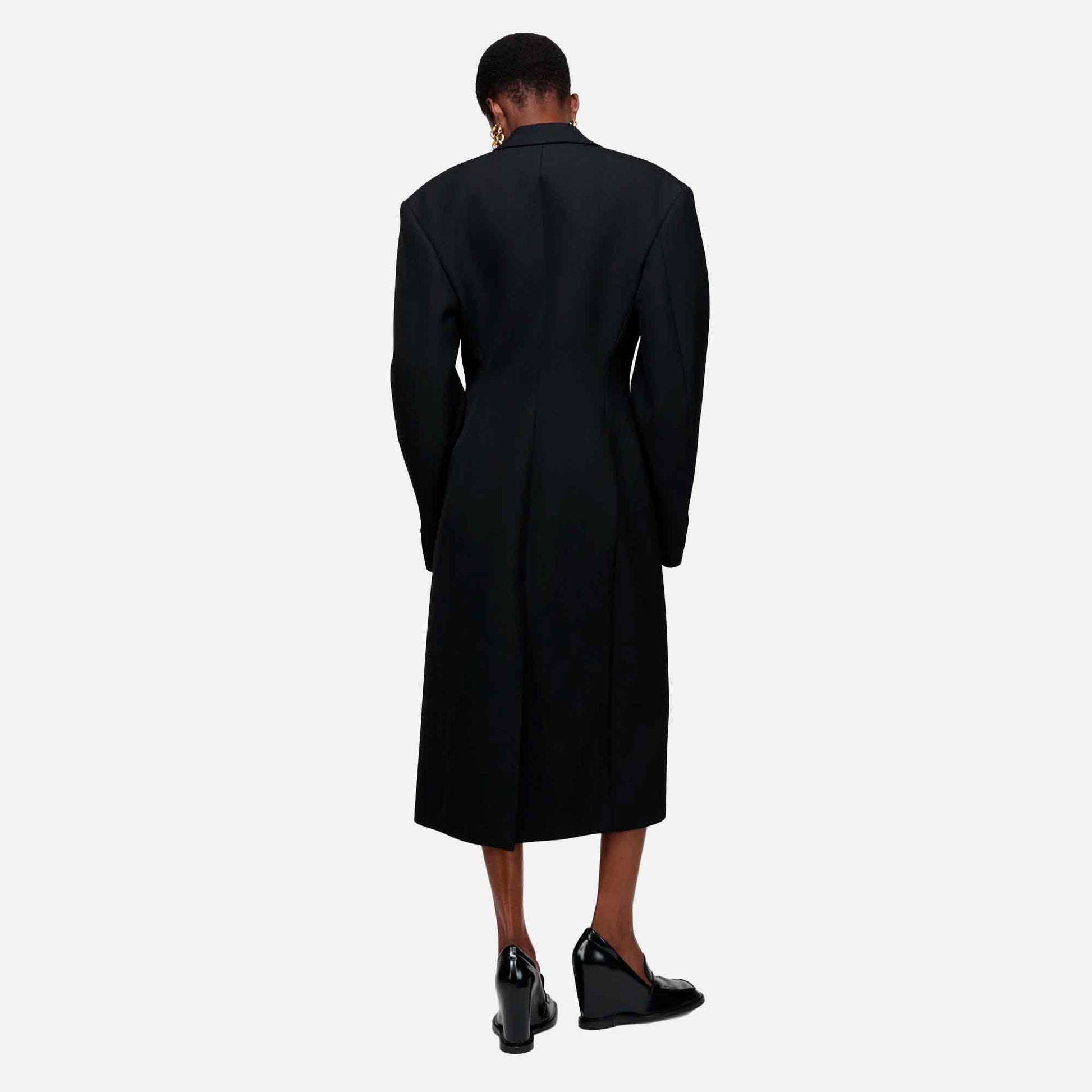 Double-Breasted Wool Coat Black
