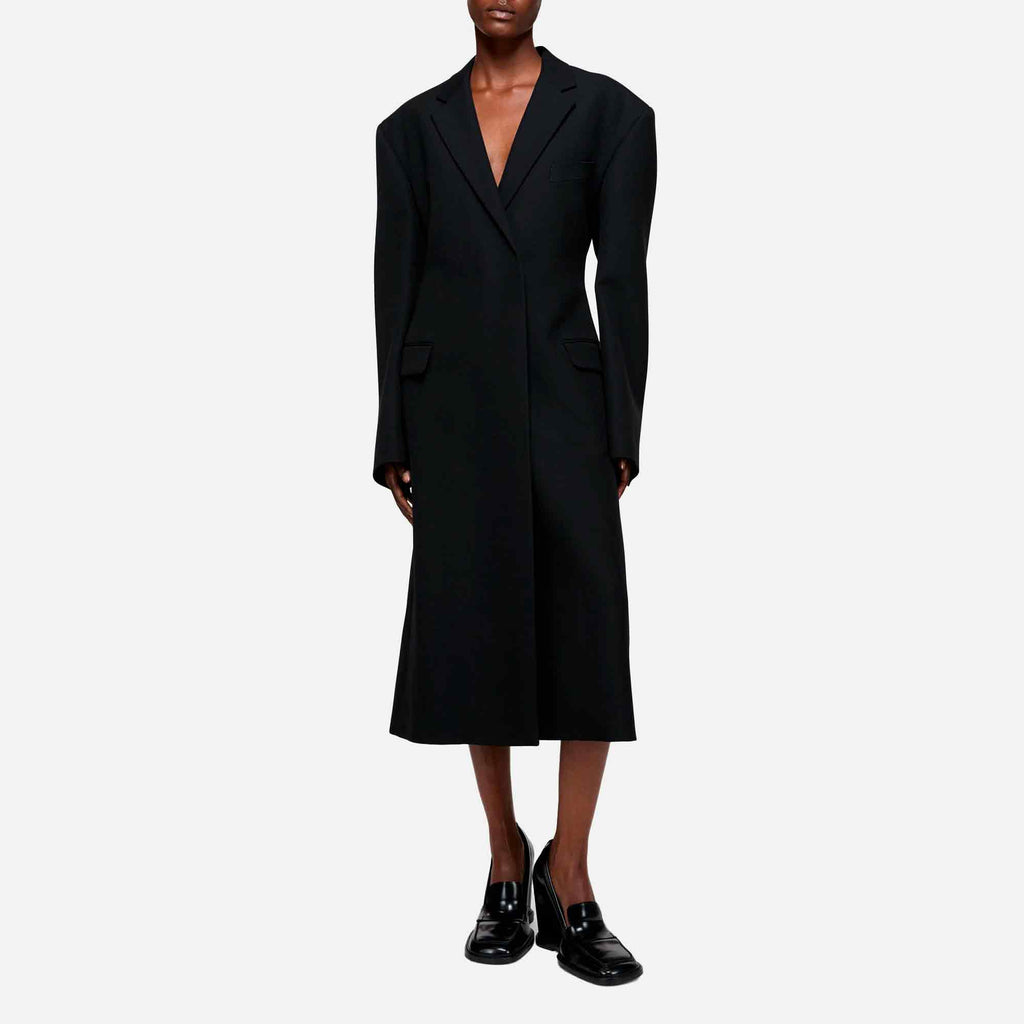 Double-Breasted Wool Coat Black