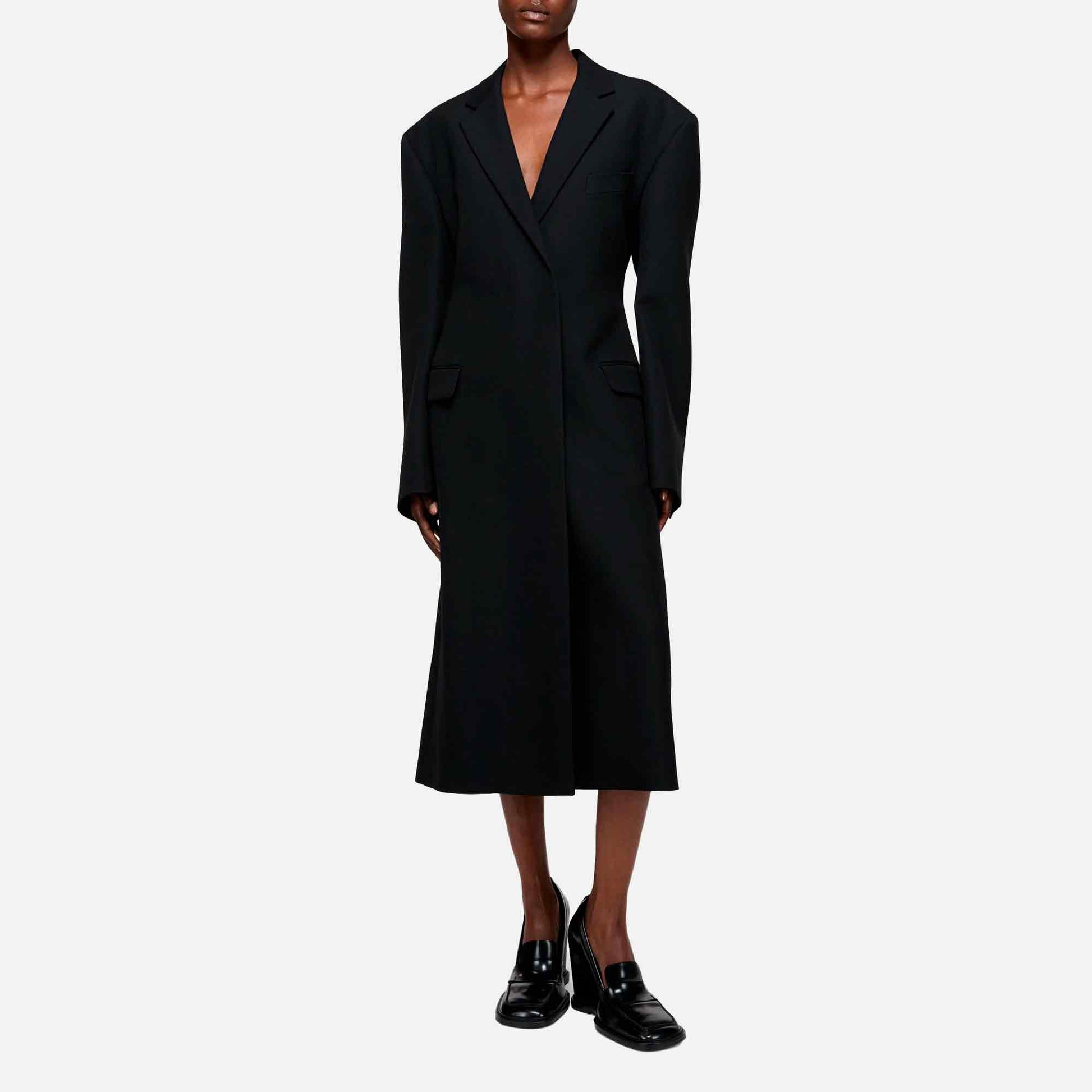 Double-Breasted Wool Coat Black