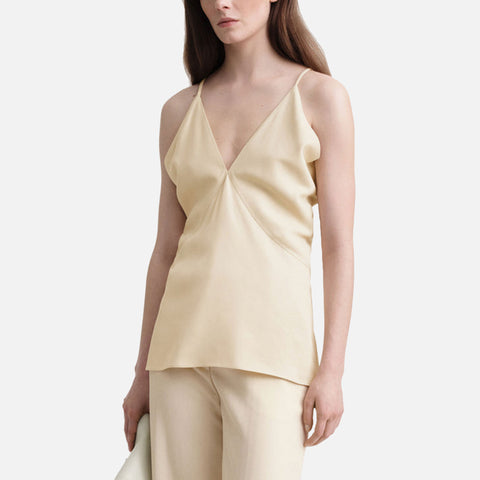 Draped Twill Cami Top Bleached Sand