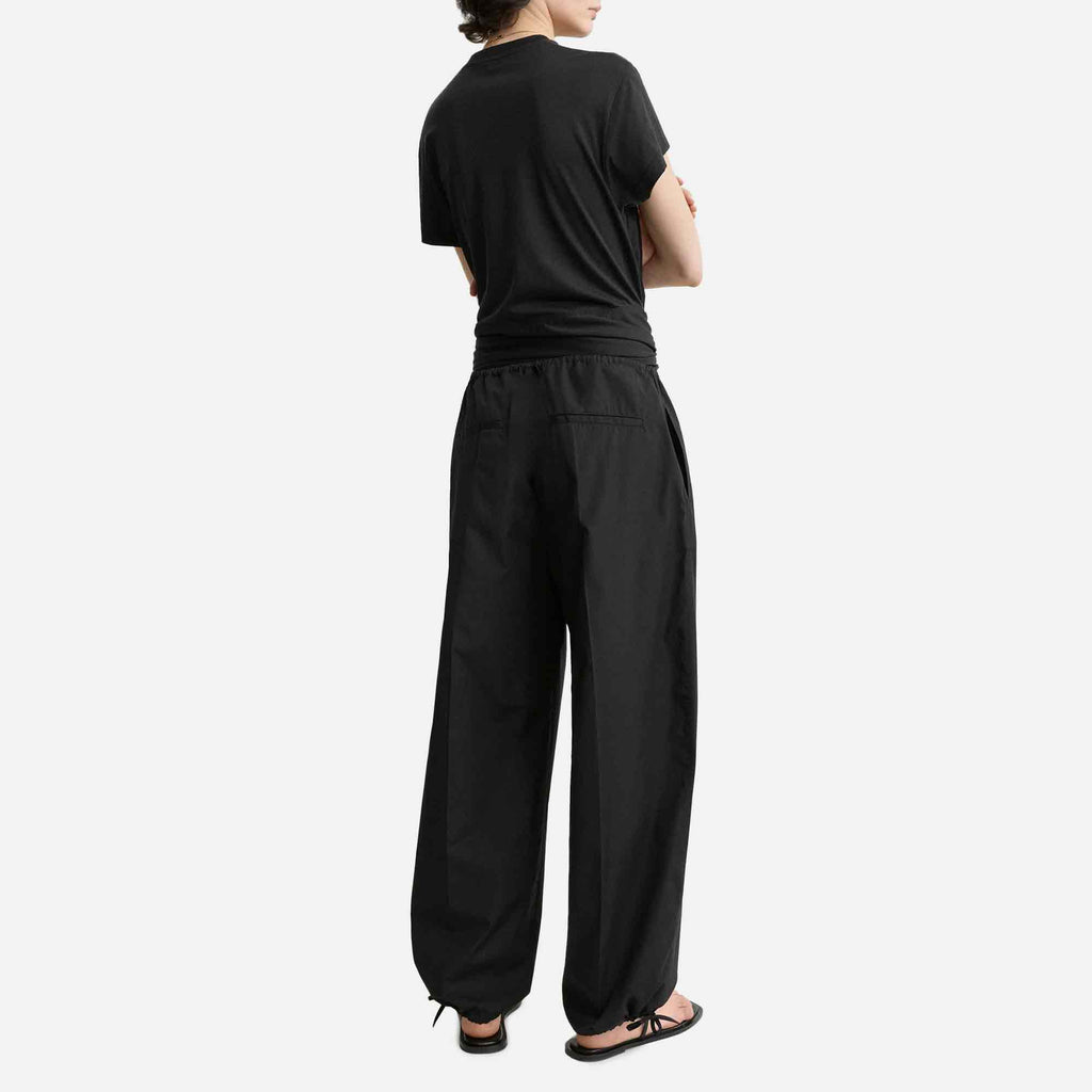 Drawstring Cotton Trousers Black