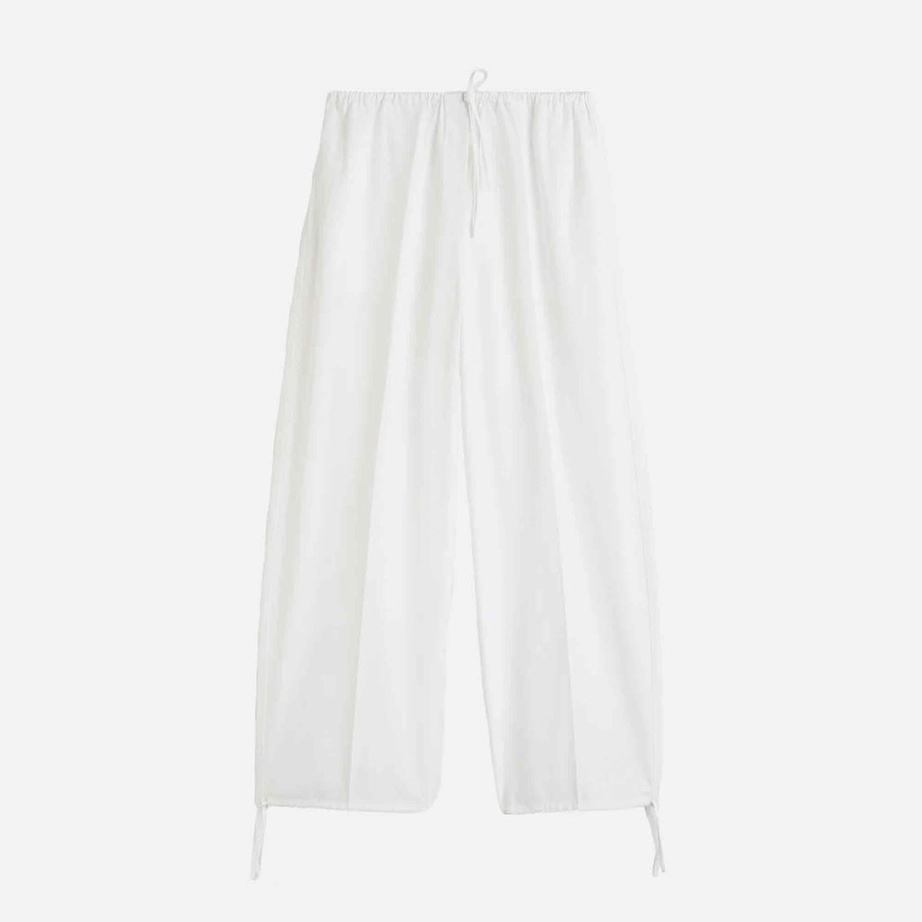 Drawstring Cotton Trousers White