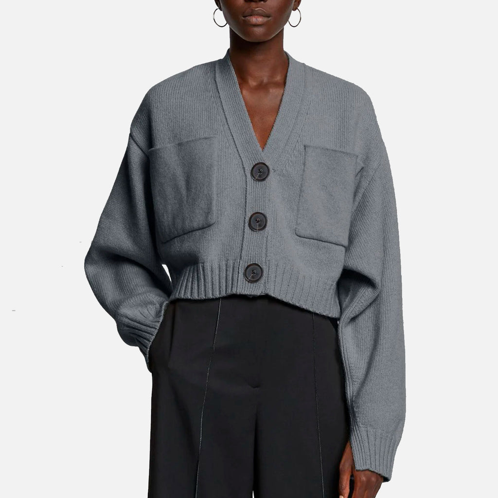 Sofia Cashmere Cardigan Gray Melange