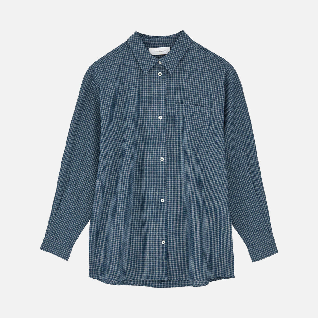Edgar Shirt Mini Check Blue/Cream