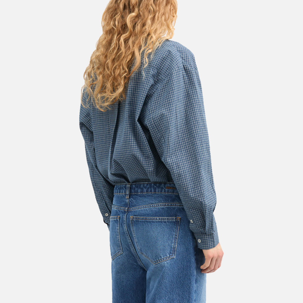 Edgar Shirt Mini Check Blue/Cream