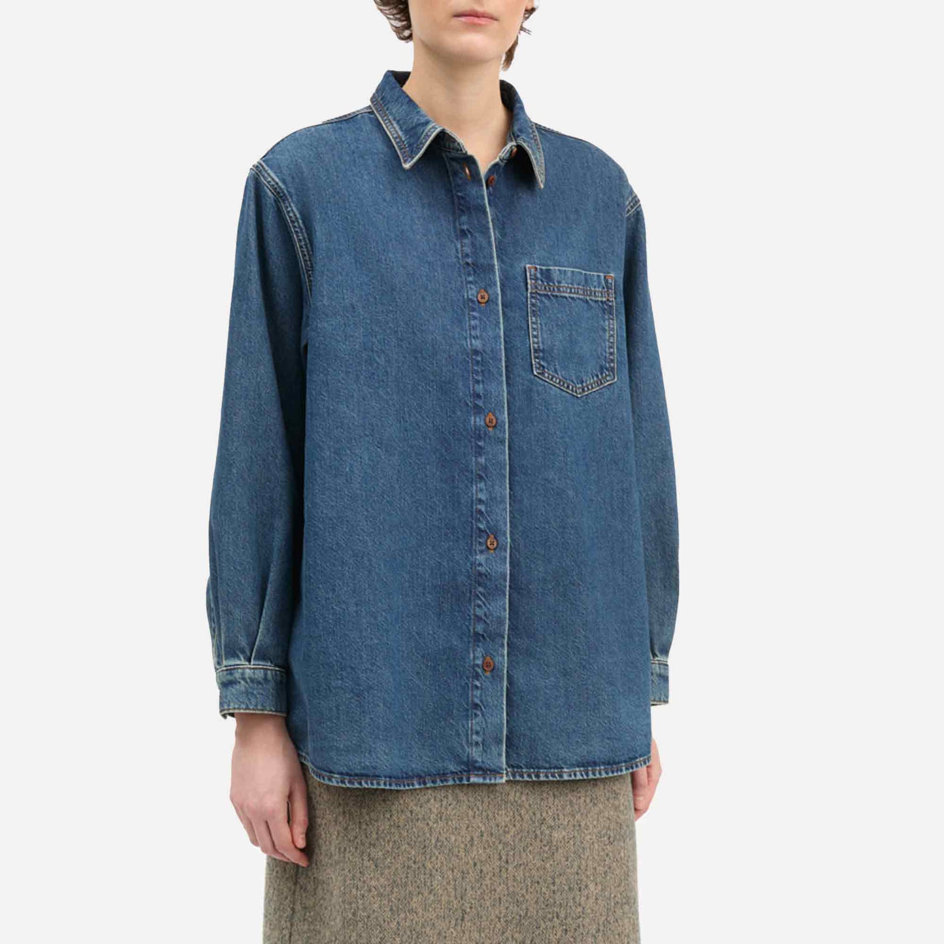Edgar Shirt Washed Dark Blue