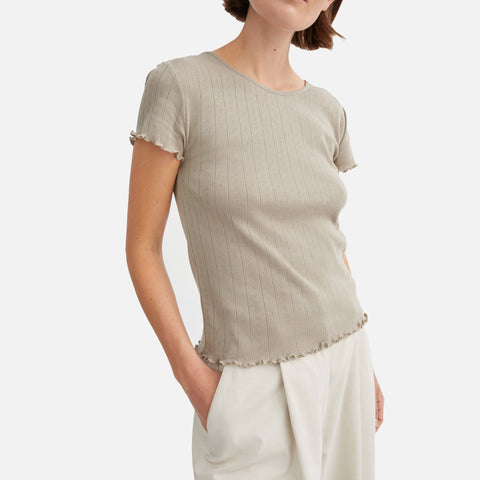 Edie Cap Sleeve Tee Stone Moss