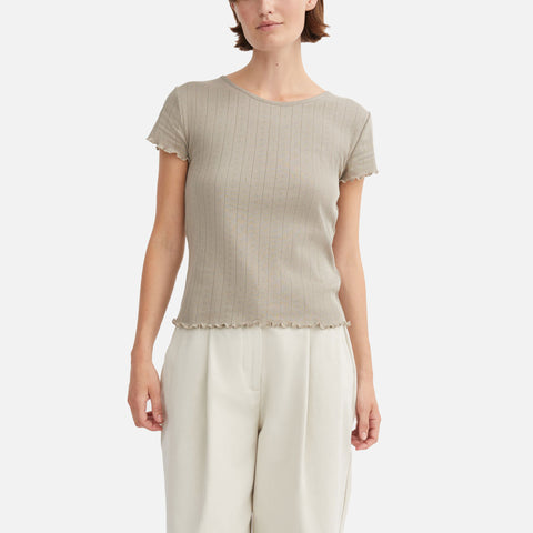 Edie Cap Sleeve Tee Stone Moss