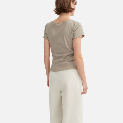 Edie Cap Sleeve Tee Stone Moss