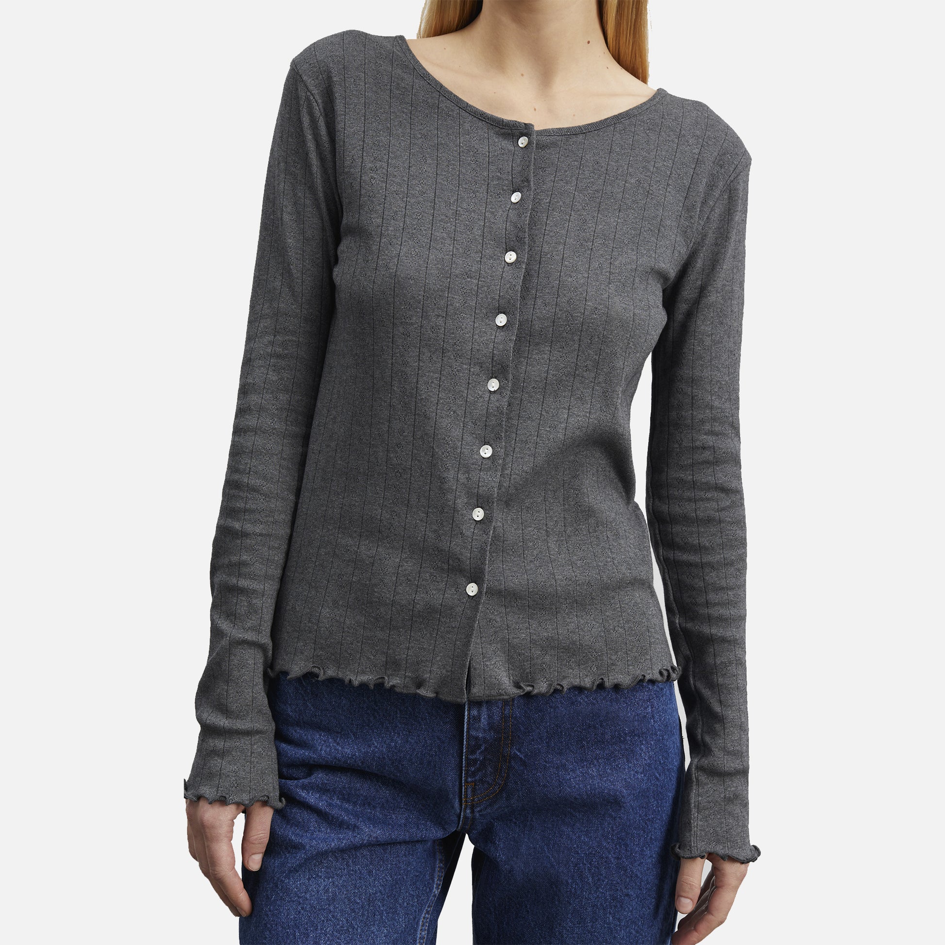 Edie Cardigan Dark Gray Melange