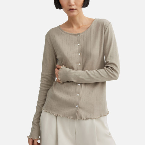 Edie Cardigan Stone Moss