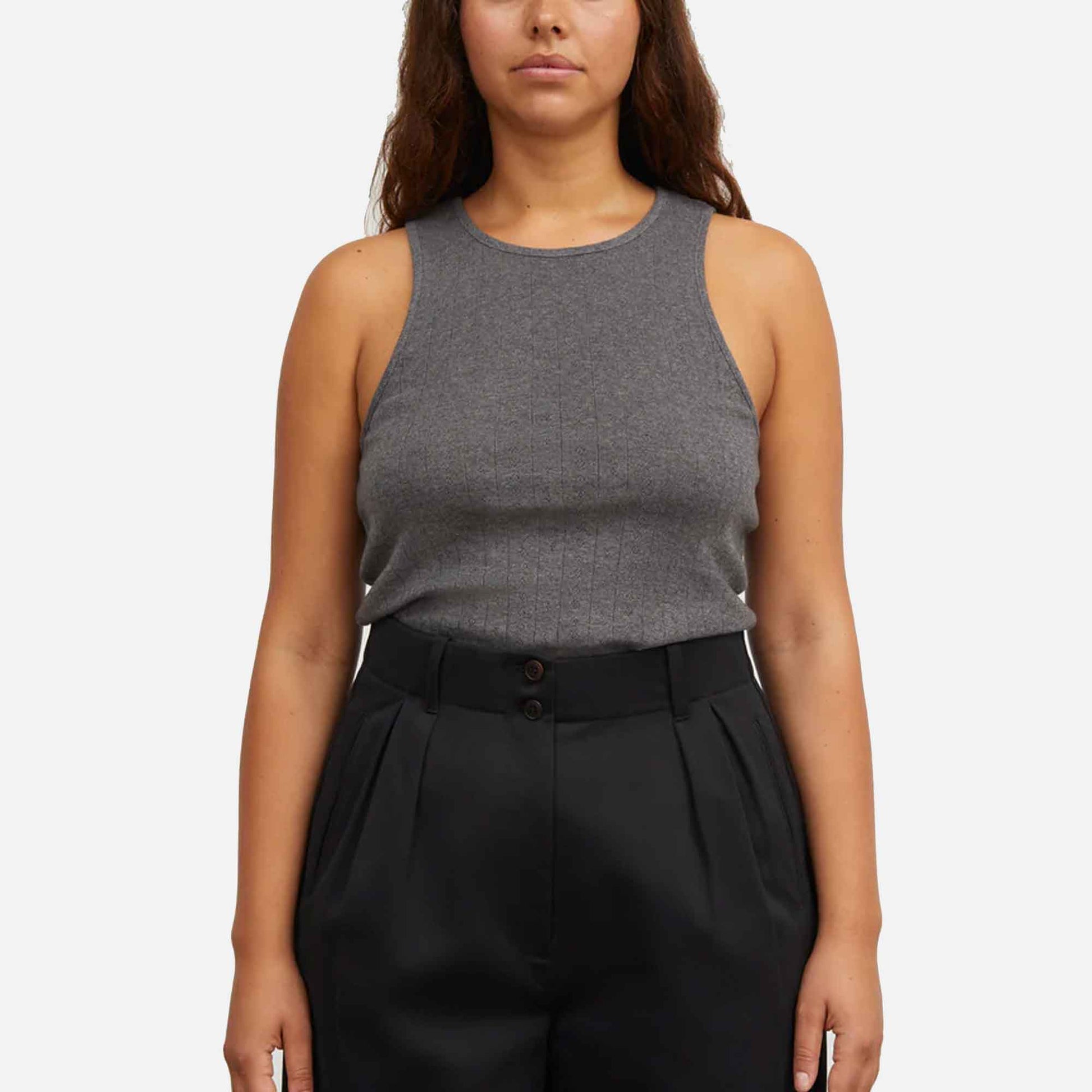Edie Tank Top Dark Grey Melange