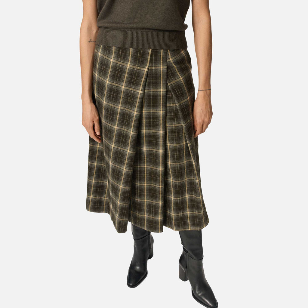 Elaine Skirt Green Multi Check